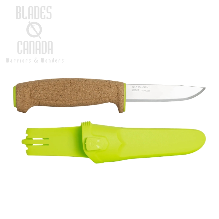 (image for) Morakniv Floating Fixed Blade Knife, 12C27 Stainless, Cork Green/Natural, Polypropene Sheath, M-13686