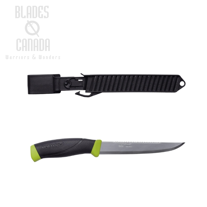 (image for) Morakniv Companion Fishing Scaler 150 (S), 12C27 Stainless, TPE Black/Green, Polypropene Sheath, M-12208