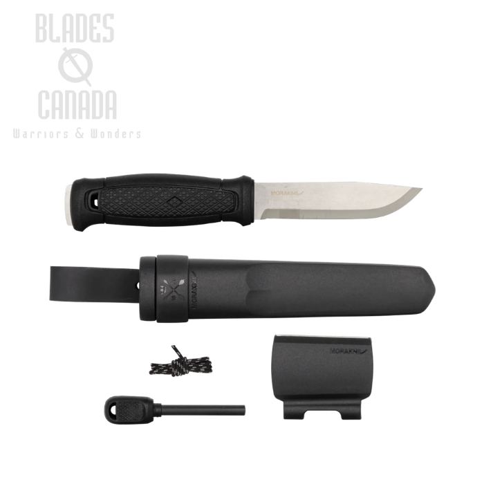 (image for) Morakniv Garberg Fixed Blade Knife w/Survival Kit, 14C28N Stainless, Polyamide Black, Polypropene Sheath, M-13914