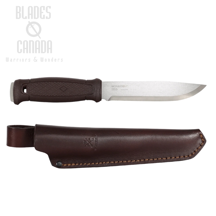 (image for) Morakniv Garberg Grand Fixed Blade Knife, 14C28N Stainless, Polyamide Brown, Leather Sheath, M-14641