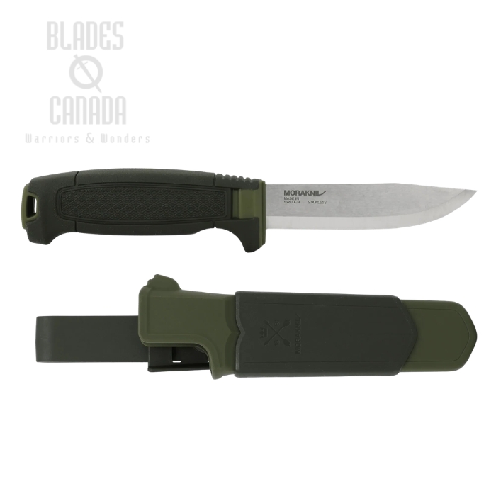 (image for) Morakniv Amberg Fixed Blade Knife, 12C27 Stainless, TPE Deep Forest, Polypropene Sheath, M-14549