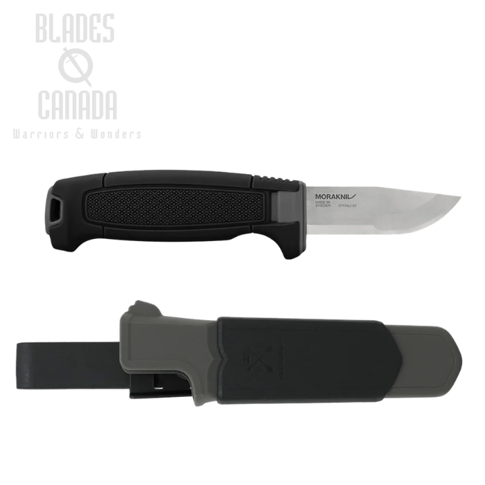 (image for) Morakniv Amberg Compact Fixed Blade Knife, 12C27 Stainless, TPE Black Skies, Polypropene Sheath, M-14699