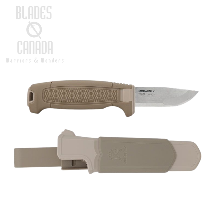 (image for) Morakniv Amberg Compact Fixed Blade Knife, 12C27 Stainless, TPE Sandy Shores, Polypropene Beige, M-14748