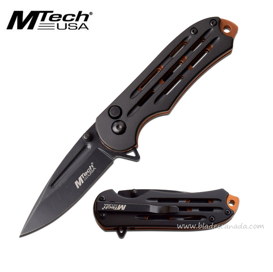 Mtech USA Flipper Folding Knife, Aluminum Black/Bronze, 1120BZ