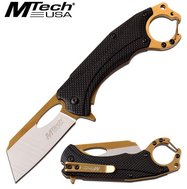 Mtech A1028BK Flipper Folding Knife, Assisted Opening, Aluminum Black