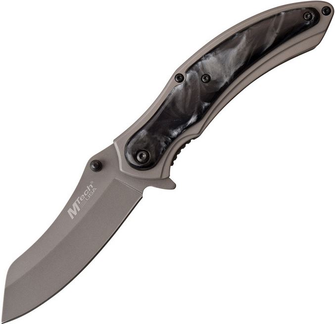 Mtech A1030GY Flipper Folding Knife, Assisted Opening, Grey Handle - Click Image to Close