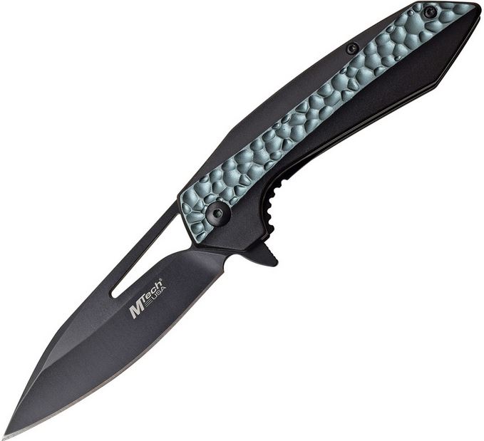 Mtech A1090GY Flipper Folding Knife, Assisted Opening, Aluminum Grey - Click Image to Close