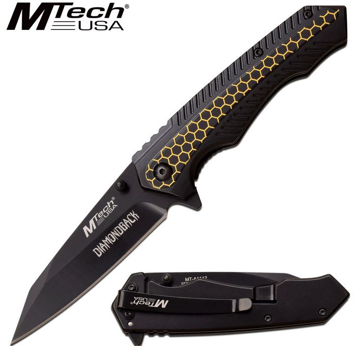 Mtech A1112HC Flipper Folding Knife, Assisted Opening, Aluminum Honeycomb - Click Image to Close