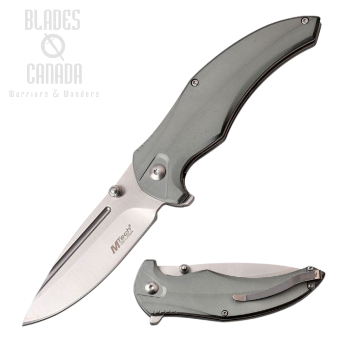 (image for) Mtech 1035GY Flipper Folding Knife, Aluminum Gray