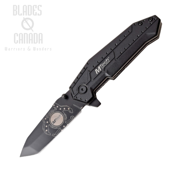 (image for) Mtech Flipper Folding Knife, Black Blade, Aluminum Black, MT1069BK