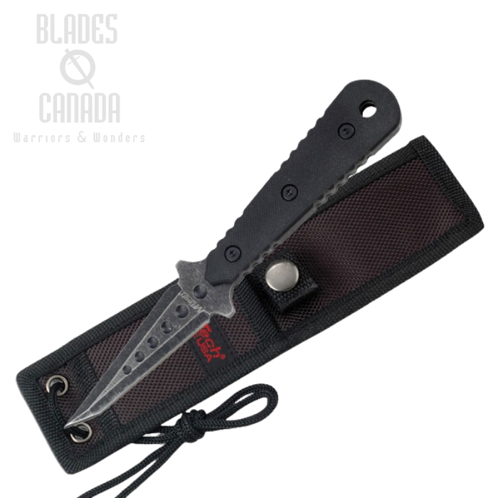 (image for) MTech 2037BK Fixed Blade Knife, Stonewashed, G10 Black