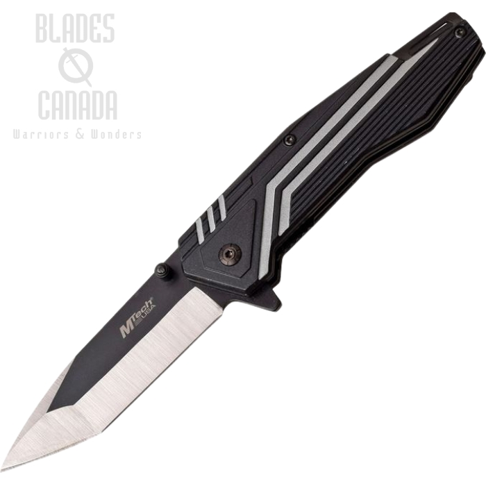 (image for) Mtech A1087GY Flipper Folding Knife, Assisted Opening, Aluminum Gray/Black