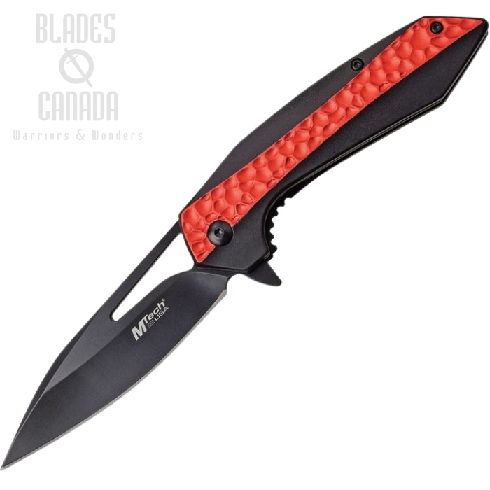 (image for) Mtech A1090RD Flipper Folding Knife, Assisted Opening, Aluminum Red