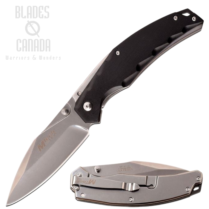 (image for) Mtech A1150MR Flipper Framelock Knife, Assisted Opening, Black/Stainless