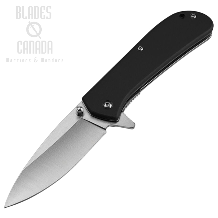 Mtech Flipper Folding Knife, Assisted Opening, Satin Blade, Aluminum Black, MTA2037BK