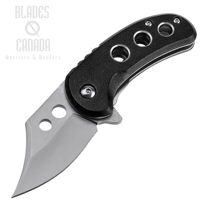 Mtech Small Flipper Folding Knife, Assisted Opening, Satin Blade, Aluminum Black, MTA2039BK