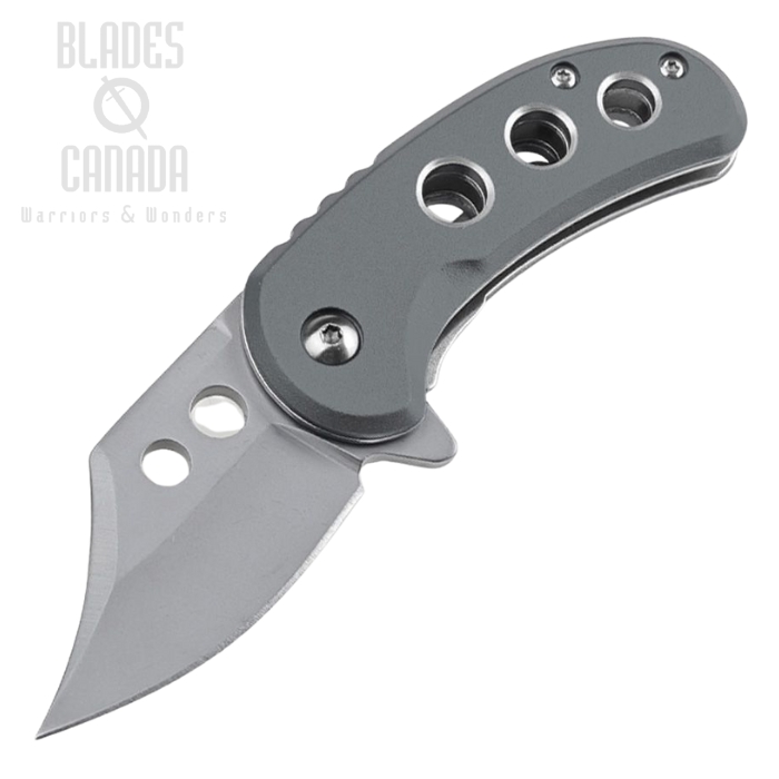 Mtech Small Flipper Folding Knife, Assisted Opening, Satin Blade, Aluminum Gray, MTA2039GY