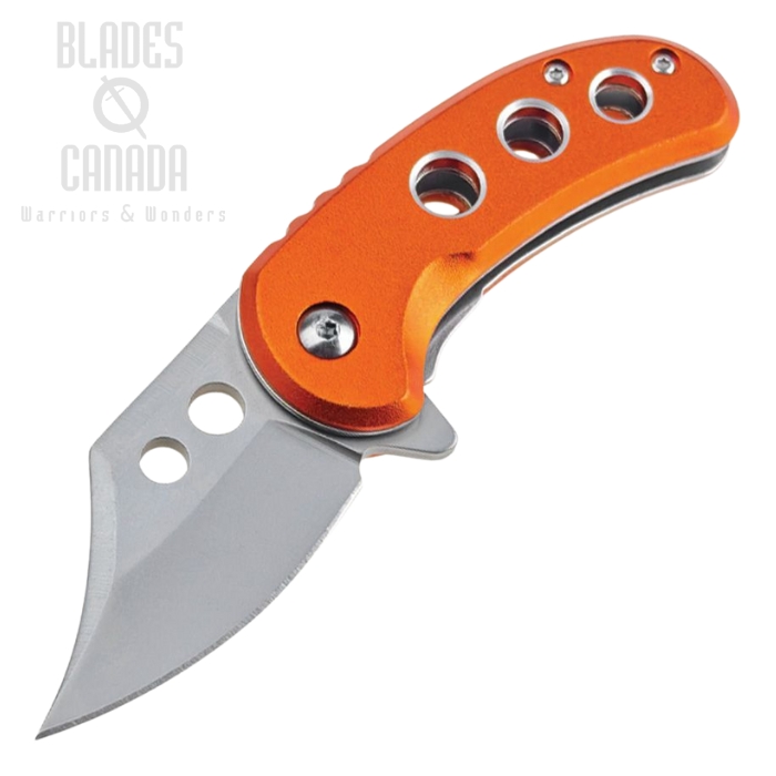 Mtech Small Flipper Folding Knife, Assisted Opening, Satin Blade, Aluminum Orange, MTA2039OR
