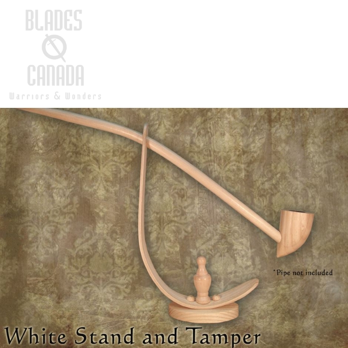 MacQueen Pipes White Hardwood Stand and Tamper (image for) MacQueen Pipes White Hardwood Stand and Tamper