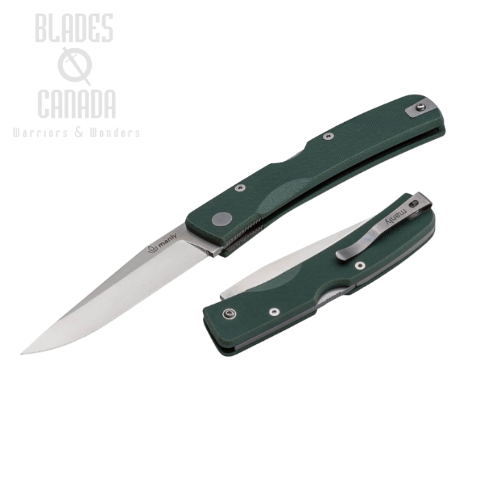 (image for) Manly Peak Folding Knife, CPM S90V, G10 Military Green, Right/Left Hand, 01ML050