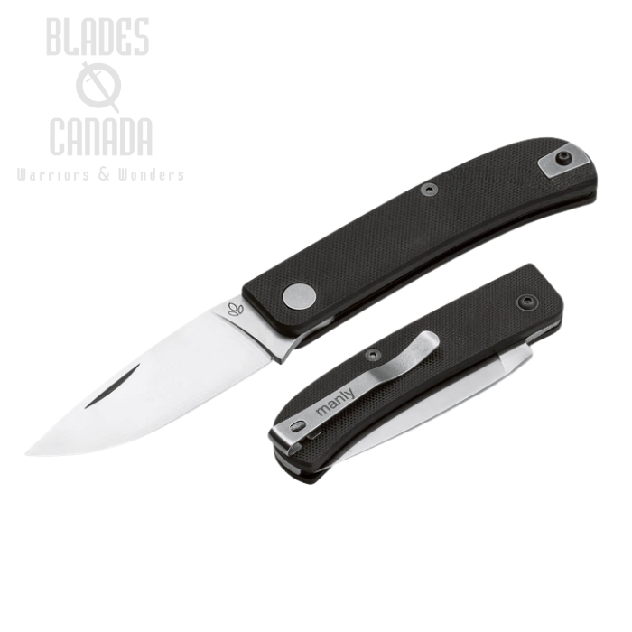 (image for) Manly Wasp Slipjoint Folding Knife, 14C28N, G10 Black, 01ML067