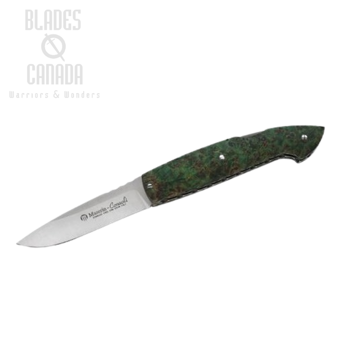 Maserin Consoli 402 Folding Knife, S35VN, Green Burl Handle (image for) Maserin Consoli 402 Folding Knife, S35VN, Green Burl Handle