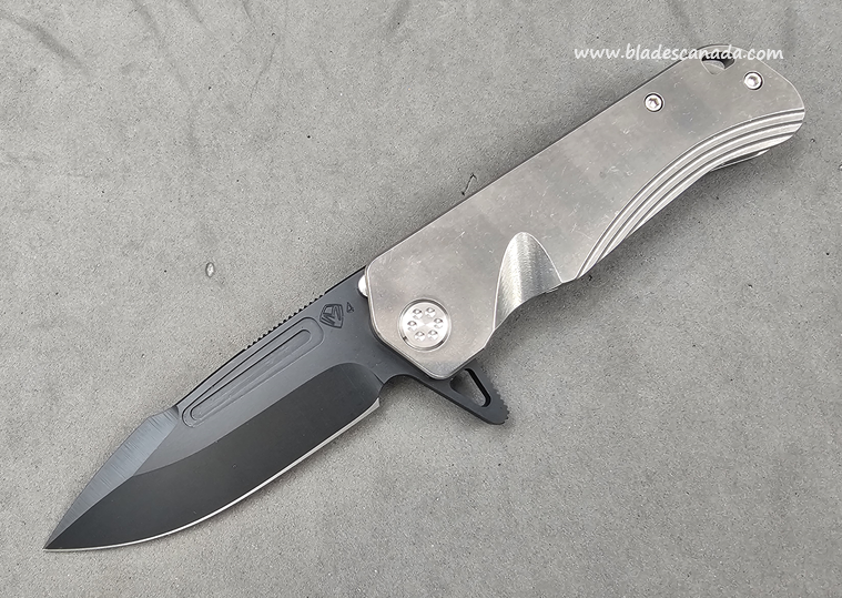 Medford Proxima Flipper Framelock Knife, S35VN Black PVD, Titanium Tumble