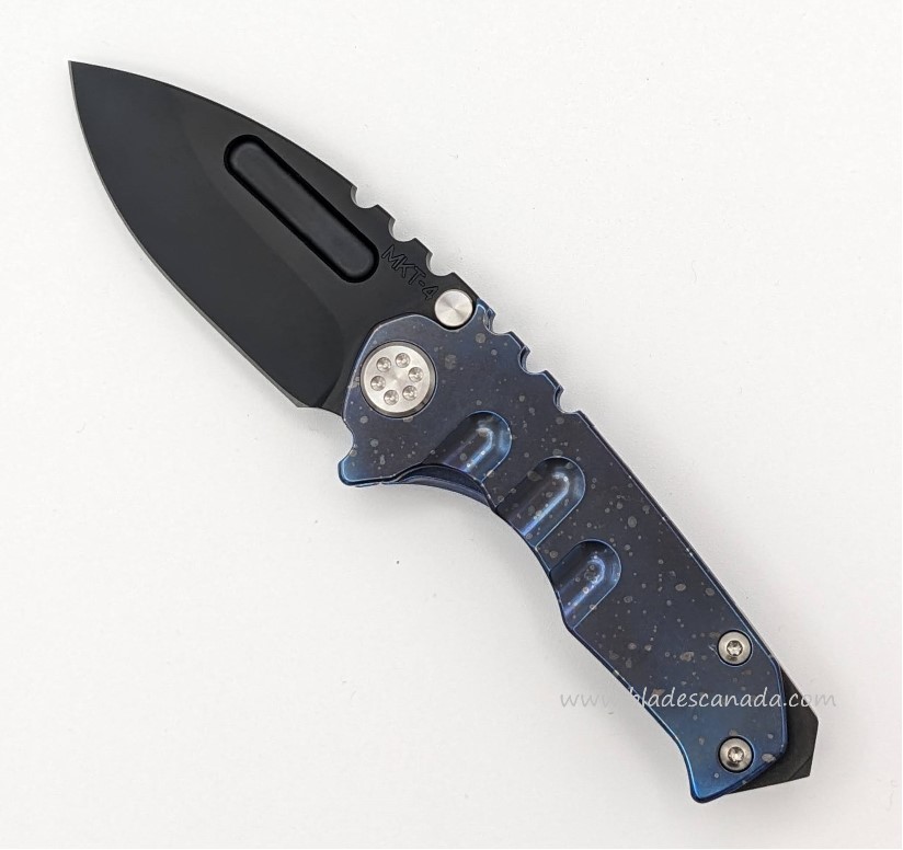 Medford Micro Praetorian Folding Knife, S45VN Black PVD, Titanium Flame/Blue Ano 2