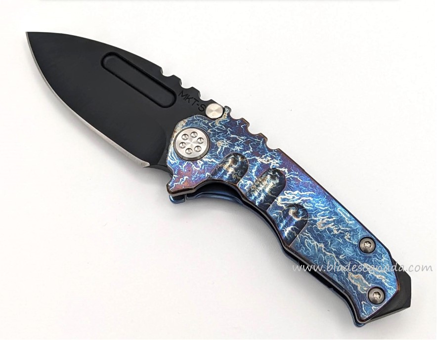 Medford Micro Praetorian Folding Knife, S35VN Black PVD, Titanium Flame/Blue Ano 1 - Click Image to Close