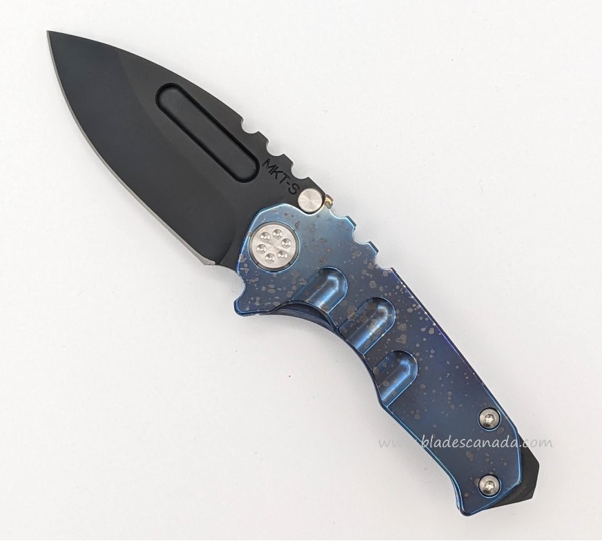 Medford Micro Praetorian Folding Knife, S35VN Black PVD, Titanium Flame/Blue Ano 2
