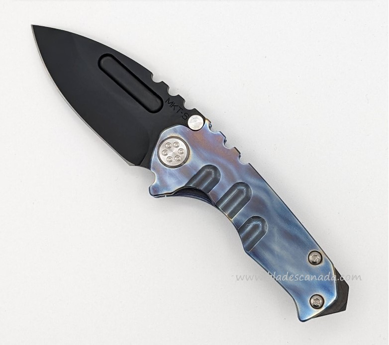 Medford Micro Praetorian Folding Knife, S35VN Black PVD, Titanium Flame/Blue Ano 3