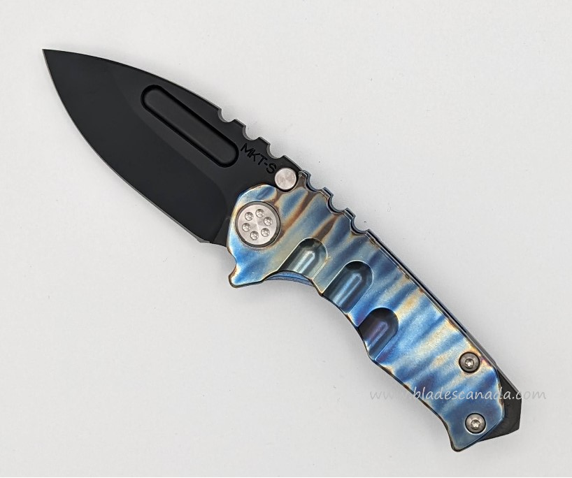 Medford Micro Praetorian Folding Knife, S35VN Black PVD, Titanium Flame/Blue Ano 4