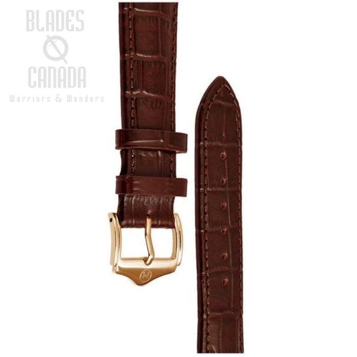 (image for) Melbourne Leather Brown Croc Grain Watch Strap - 22mm
