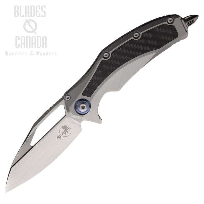 Microtech Matrix Flipper Framelock Knife, M390 Satin, Titanium/Carbon Fiber, MCT165C-4CFITI
