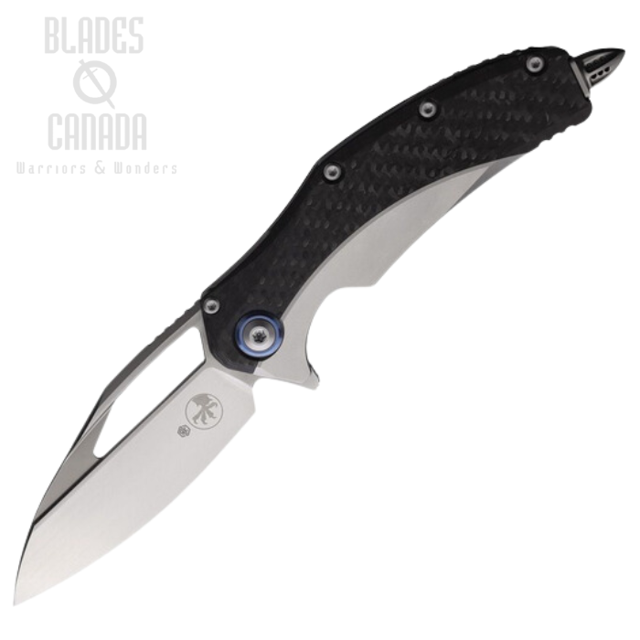 Microtech Matrix Flipper Framelock Knife, M390 Satin, Titanium/Carbon Fiber, MCT165C-4CFTI