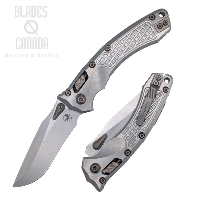Microtech Amphibian Ram-Lok Folding Knife, M390MK, Titanium SW Frag w/ Flamed Accents, 137RL-10FRMS4