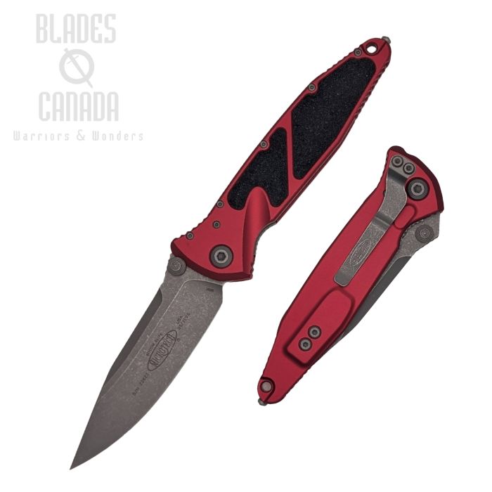 Microtech Socom Elite S/E Folding Knife, M390 Apocalyptic, Aluminum Red, Glass Breaker, 160-10APRD