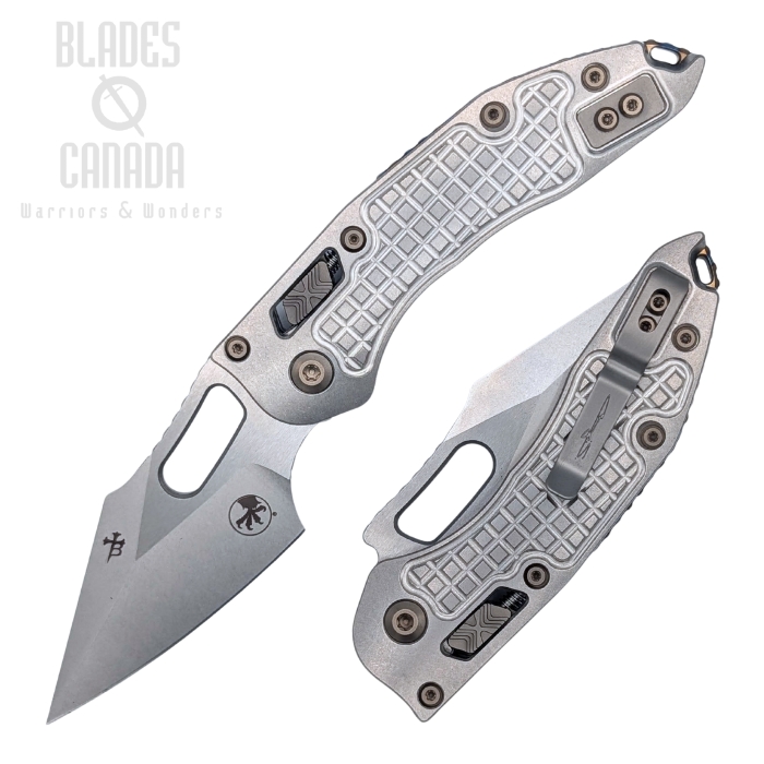 Microtech Stitch Ram-Lok Folding Knife, M390MK, Titanium SW Frag w/Flamed Accents, 169RL-10FRMS4