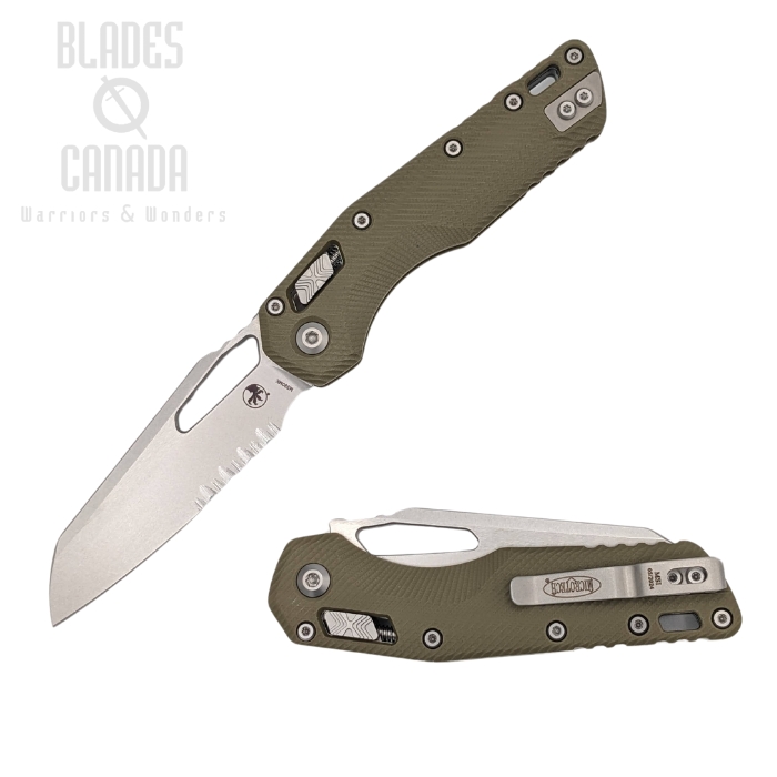 Microtech MSI RAM-LOK Folding Knife, M390MK Partially Serrated, G10 OD Green, 210-11FLGTOD