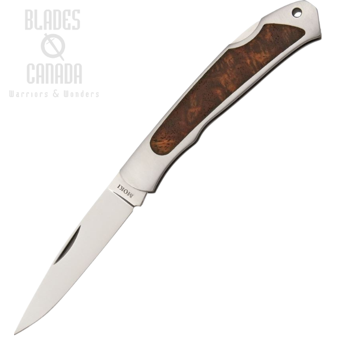 Moki Ezo Red Fox Folding Knife, AUS 8, Quince Wood, 610J (image for) Moki Ezo Red Fox Folding Knife, AUS 8, Quince Wood, 610J