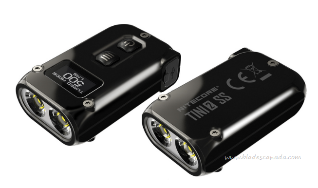 Nitecore TINI 2 Keychain Flashlight, Rechargeable - Stainless Black, NCTINI2SS