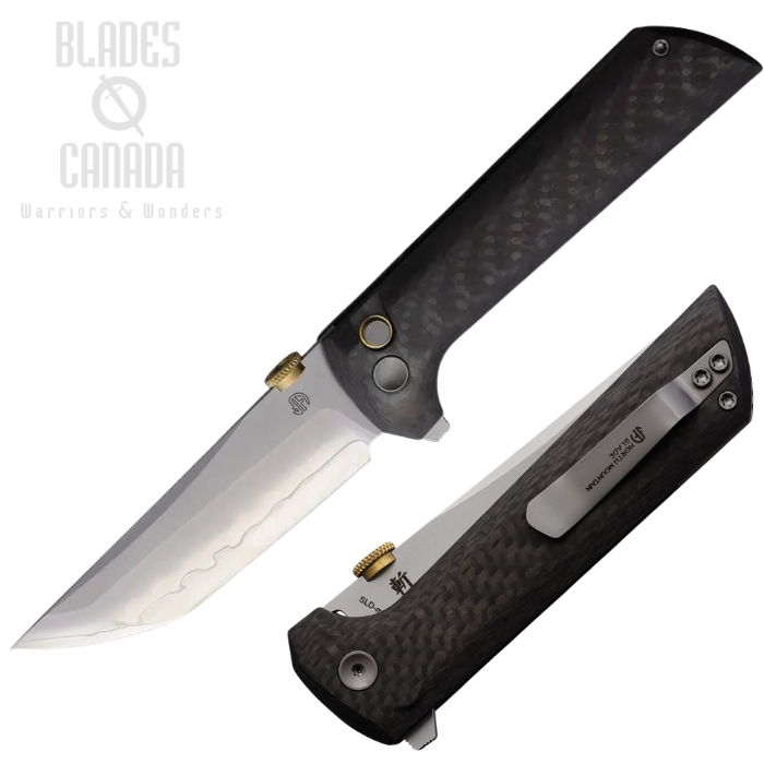 North Mountain Blade Chop 2 Flipper Button Lock Knife, SAN MAI, Carbon Fiber, NMB2406C