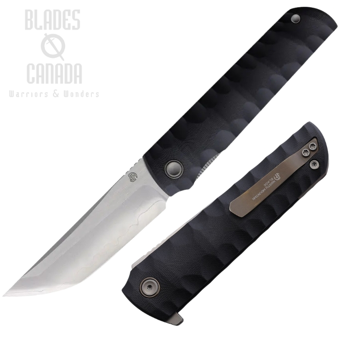 North Mountain Blade Kick Stop Chop Plus Button Lock Folding Knife, SLD-Magic SAN MAI, G10 Black, NMB2411BLK