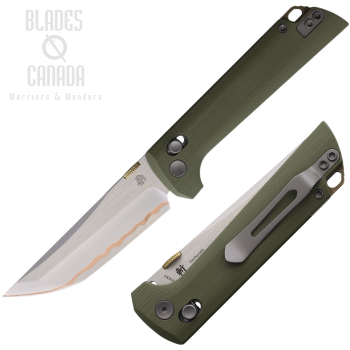 (image for) North Mountain Blade Chop 2 Crossbar Lock Knife, Copper-Clad Blade, G10 OD Green, 2418-GR-5