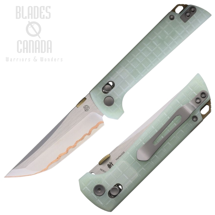 (image for) North Mountain Blade Chop 2 Crossbar Lock Knife, Copper-Clad Blade, G10 Jade Frag, 2418-JD-G-5