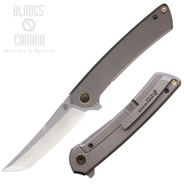 North Mountain Blade Zero Flipper Framelock Knife, SLD-MAGIC, Titanium Gray, NMB2507F