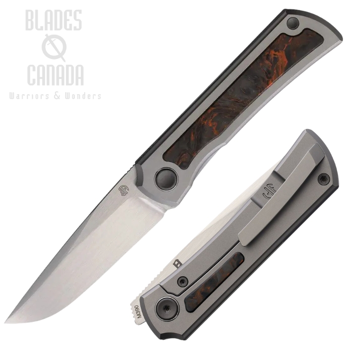 North Mountain Blade Sun Framelock Folding Knife, M390, Titanium/Carbon Fiber, 2525-BKCU