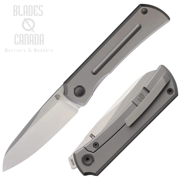 North Mountain Blade Moon Framelock Folding Knife, M390 Brushed, Titanium w/Stripe, NMB2526ST North Mountain Blade Moon Framelock Folding Knife, M390 Brushed, Titanium w/Stripe, NMB2526ST