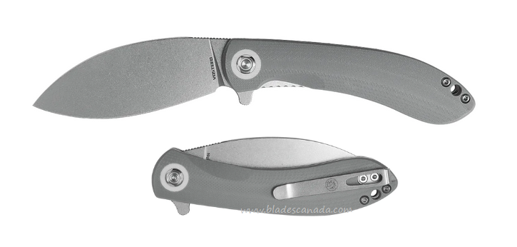 Vosteed Nightshade LT Flipper Folding Knife, Nitro-V Stonewash, G10 Gray, NS32NWGH