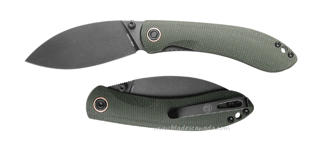 Vosteed Nightshade TS Folding Knife, Nitro-V Black SW, Micarta Green, NSTS32NPMN